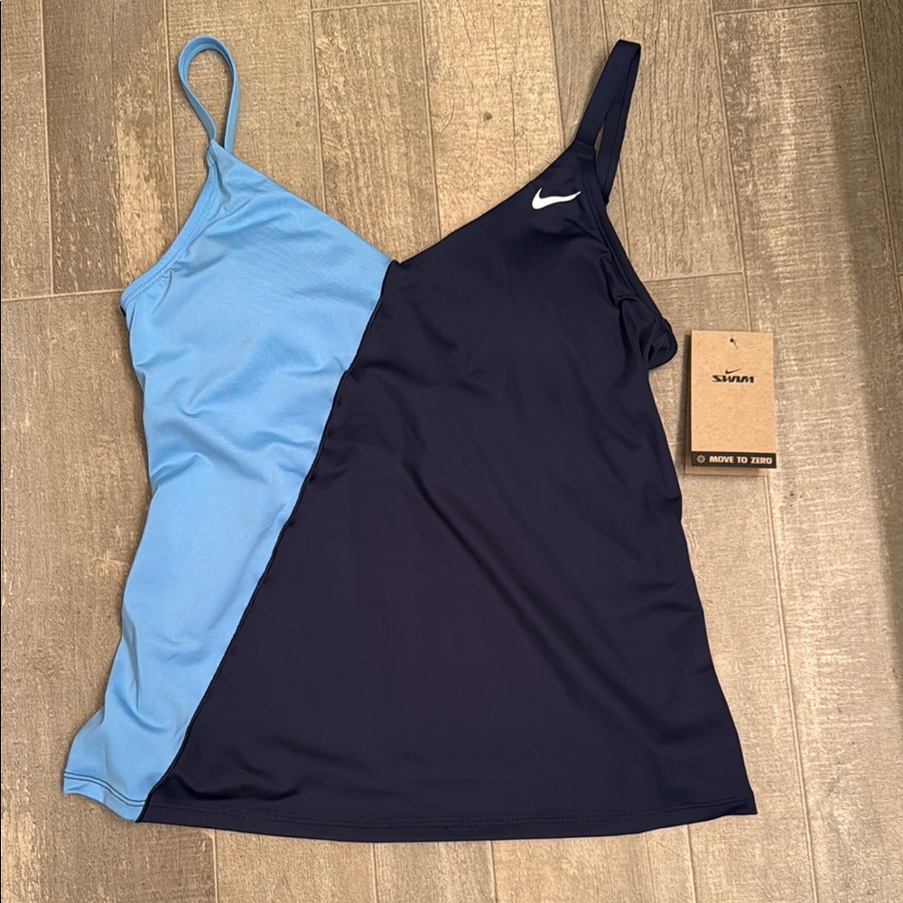 Nike Swim Asymmetrical Blue Camisole Top
